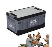 Genérico Trunk Camping Organizer - 60L Foldable Storage Box | Wooden Lid Multipurpose Case For Snacks Tools Clothing Toys It's Easy To Carry And Can Be Used As A Dining Table