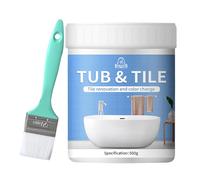 Genérico Tub Paint Bathtub, Water Based Refinishing Kit Tile, Sink, Floor, Fast Drying Bathtub Cover Up Set for Home Bathroom Renovation, Projects 4.33x3.74 inches White