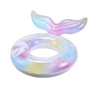 Generico Tubo de natación | Iridescent Water Ring Inflatable Pool Tube | Fishtail Design Float Ring | Pool Beach Lake River Float | Outdoor Backyard Water Park Party Vacation Use with