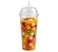 Genérico Tumblers Transparentes con Tapa y Pajita - Vasos Doble Pared 591 Mililitros - Vaso Aislante Para Café Con Tapa | para café, té, bebidas, hogar, viaje, oficina y más