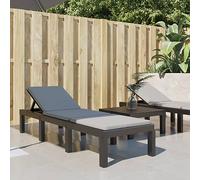 Genérico Tumbona con Cojines PP Gris Antracita,Mobiliario,Muebles de jardín,Conjuntos de jardín,Antracita,22.8 KG,364723