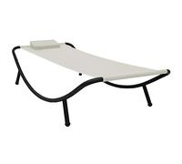 Genérico Tumbona de jardín de Acero Color Crema 200x90 cm,Mobiliario,Muebles de jardín,Camas para exteriores-48080