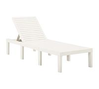 Genérico Tumbona de plástico Blanco,Mobiliario,Muebles de jardín,Asientos de Exterior,Tumbonas-315826