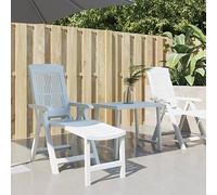 Genérico Tumbona de plástico Blanco,Mobiliario,Muebles de jardín,Asientos de Exterior,Tumbonas-364705