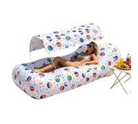 Genérico Tumbona Inflable,Sofá de Viaje con Parasol | Sillón Hinchable Sin Necesidad De Bomba - para Actividades Al Aire Libre Camping Viaje Senderismo Picnic Jardín Patio Y Playa