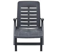 Genérico Tumbona Plegable de plástico Gris Antracita,Asientos de Exterior,Tumbonas-48756