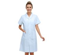Genérico Túnica Médica Mujer Y Hombre Manga Corta Blusa Enfermera Uniforme Trabajo Traje Ayuda Cuidadosa Esteticista para Colegio Cosplay Trabajo Estudiante, azul, S