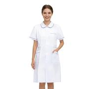 Genérico Túnica Médica Mujer Y Hombre Manga Corta Blusa Enfermera Uniforme Trabajo Traje Ayuda Cuidadosa Esteticista para Colegio Cosplay Trabajo Estudiante, blanco, M