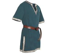 Genérico Túnica Medieval Para Niños,Con Cuello En V Y Largo Medio, Disfraz De Halloween, Renacimiento, Guerrero, Caballero Comodidad