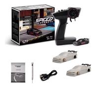 Genérico Turbo Racing 1/76 RC Tabletop Drift Mini Car, 1/76 Model Cars with Upgraded Gyroscope & LED Light, 4CH RWD Electric Remote Control Desktop Racing Cars, Creative Remote Control Car (Black A)