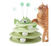 Generico Turntable Cat Toy, Interactive Play Game, 3-Layer Kitten Puzzle Ball Tower For Living Room Bedroom Basement Apartment Farmhouse