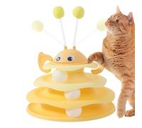 Generico Turntable Cat Toy, Interactive Play Game, 3-Layer Kitten Puzzle Ball Tower For Living Room Bedroom Basement Apartment Farmhouse