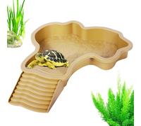 Genérico Turtle Pool - Reptile Bathing Tub | Hermit Crab Bathing Pool, with Ladder For Turtle and Amphibian, Reptile Habitat Accessories