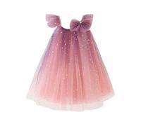 Genérico Tutu Ballet Niña Tutu Niña Falda Vestido Tie-Dye Arcoíris con Manga Volante, Tutú Festivo Carnavales, Verano Y Celebraciones Al Aire Libre