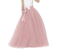 Genérico Tutu Mujer Larga Talla Única Falda Fiesta Largas Línea A Adelgazante De Cintura Tul Elástica High Waist Tutu Negro