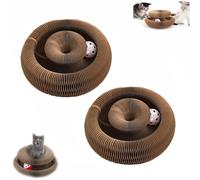 Genérico Twisty Paws Cat Toy, Accordion Foldable Interactive Scratcher with Ball, Modular Design for Play & Rest, Fun Scratch & Lounge Toy for Cats of