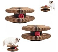 Genérico Twisty Paws Cat Toy, Accordion Foldable Interactive Scratcher with Ball, Modular Design for Play & Rest, Fun Scratch & Lounge Toy for Cats of