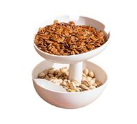 Genérico Two-layer holiday pumpkin - pumpkin snack bowl - non-slip PP tray 19.8 cm with cell phone holder function vase decoration | Halloween bowl for shelf living room bedroom party
