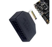 Genérico Two Port Expansion Adapter, Front Panel, Tipo A Tipo C, Negro, Internal Header Converter, Easy Extension for Motherboard Cable Management, PC Data Transfer, Computer Use
