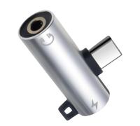 Genérico Type C Adapter - Curved Aluminum Alloy, Charging Splitter, 3.5mm Audio Jack | Space-Saving Type-C Adapter for Music Charging Voice Wired Control for Smartphones Tablets Phones Devices