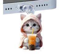 Genérico Type C Dust Plug - USB C Port Cover | Acrylic Cat Pendant Charm with Protective Interface Fit, Type-C Phone Accessory with Decorative Style, Charging Port Cover for Cell Devices Travel Work