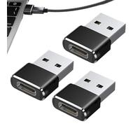 Genérico Type C to USB Adapter, 3 Pack USB C Converter Male to Female Adapter, Fast Charging Data Lightweight Connector, Plug and Play Charger Converter, Laptop Phone Tablet Accessory for Office