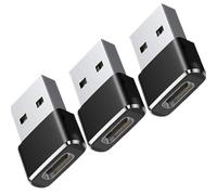 Genérico Type-C to USB Adapter, USB Adapter Male 3 Pieces Type C Converter, Female Charger Adapter for Fast Charging, Plug & Laptop, USB Type-C Converter for Smartphones and Tablets