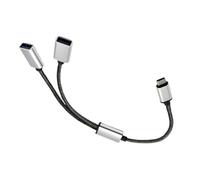 Genérico Type C USB Splitter Adapter 2 In 1 out Charger and Data Split Docking Station for Laptop Keyboard Car Desktop PC with 480Mbps High Speed Transfer Portable Compact Design
