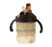 Generico Übergangs-Trinklernbecher - 300 ml auslaufsicherer Trink- und Fütterbecher mit Griffen | Trinkflasche mit Strohhalm - für Zuhause Schlafzimmer Reisen Kinderwagen Mädchen 12-36 Monate