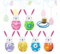 Generico ufs de Pâques Gonflables - 6 pièces Jouet en PVC avec Lapin | Jouets Gonflables de Lapin | Décoration Maison Ferme Jardin Cour Pelouse Patio Balcon Terrasse