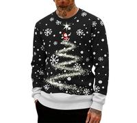 Genérico Ugly Christmas Sweater for Men Long Sleeve, Funny Reindeer Print Xmas Pullover, Comfortable Holiday Party Costume for Secret Santa and Family Fun