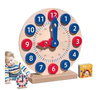 Genérico Uhr Lehrset Aus Holz 20x14x5.8cm - Lernuhr Mit 18 Karten Für