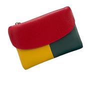Genérico Uisex Pebble Leather Wallet, Small Coin Card Purse for Women with Credit Card Holder, Coin Holder & Cash Slots(with 26 Colors) (Clash-Red)
