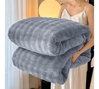 Genérico Ultra Soft Furry Throw Blanket,Fuzzy Soft Plush Thick Bubble Blanket for Sofa Bedroom Living Room,Cozy Bliss Faux Fur Throw Blanket for Couch (Light Grey, 120 * 200)