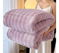Genérico Ultra Soft Furry Throw Blanket,Fuzzy Soft Plush Thick Bubble Blanket for Sofa Bedroom Living Room,Cozy Bliss Faux Fur Throw Blanket for Couch (Purple, 200 * 230)