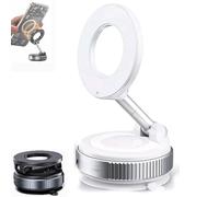 Genérico Ultra Strong N52 Magnetic Phone Holder, 2025 New Vacuum Magnetic Phone Holder, Retractable Magnetic Car Phone Holder for All Smartphones (White)