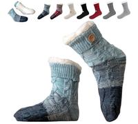 Genérico Ultra-Thick Cashmere Slipper Home Sock, Cozy Cute Non-slip Fluffy Soft Winter Home Socks, Indoor Home for Women (Blue)