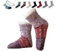 Genérico Ultra-Thick Cashmere Slipper Home Sock, Cozy Cute Non-slip Fluffy Soft Winter Home Socks, Indoor Home for Women (Purple)