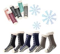 Genérico Ultra-Thick Cashmere Slipper Home Socks, Winter Warm Non Slip Cozy Fuzzy Slipper Socks, Cashmere Socks for Women (D)