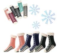 Genérico Ultra-Thick Cashmere Slipper Home Socks, Winter Warm Non Slip Cozy Fuzzy Slipper Socks, Cashmere Socks for Women (A)