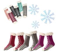 Genérico Ultra-Thick Cashmere Slipper Home Socks, Winter Warm Non Slip Cozy Fuzzy Slipper Socks, Cashmere Socks for Women (B)