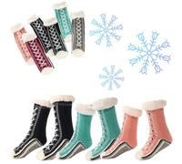 Genérico Ultra-Thick Cashmere Slipper Home Socks, Winter Warm Non Slip Cozy Fuzzy Slipper Socks, Cashmere Socks for Women (C)