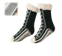 Genérico Ultra-thick Cashmere Slipper Home Socks,Womens Winter Fleece Lined Slipper Sock,Cozy Socks with Non Slip Soft Bottoms (Black, Adulto, Talla única, Letras, Sistema tallas calzado EU, mediano)