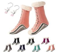Genérico Ultra-thick Slipper Home Socks, Non-Slip Fluffy Warm Winter Home Socks, Indoor Wear (Pink)