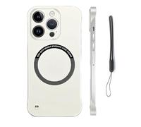 Genérico Ultra-Thin Frameless Matte Magnetic Case for iPhone16/15/14/13promax, Hard Pc Minimalist Case Compatible (for iPhone 14Pro,White)