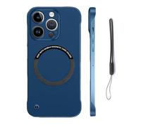 Genérico Ultra-Thin Frameless Matte Magnetic Case for iPhone16/15/14/13promax, Hard Pc Minimalist Case Compatible (for iPhone 14Pro,Blue)