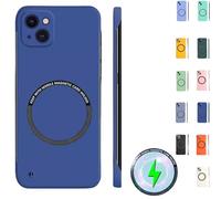 Genérico Ultra Thin Hard PC Magnetic Frameless Phone Case For iPhone, Frameless Magnetic Series Designed for iPhone 16 15 14 13 12 11 Pro MAX Plus (Blue,For iPhone15Pro)