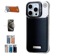 Genérico Ultra-Thin Leather Frameless Phone Case - with Stand & Magnetic Function, Slim & Lightweight Soft Shockproof Full Body Protection for a Series of iPhone (15promax,Black)