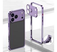 Genérico Ultra-Thin Metal Frame Heat Dissipation Case with Lens Protector for iPhone 17/16/15/14 Pro MAX, Heat Dissipation and Anti-Fall Mobile Phone Protective Case (For 15,Purple)