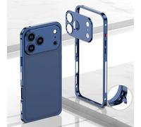 Genérico Ultra-Thin Metal Frame Heat Dissipation Case with Lens Protector for iPhone 17/16/15/14 Pro MAX, Heat Dissipation and Anti-Fall Mobile Phone Protective Case (For 15Plus,Dark Blue)